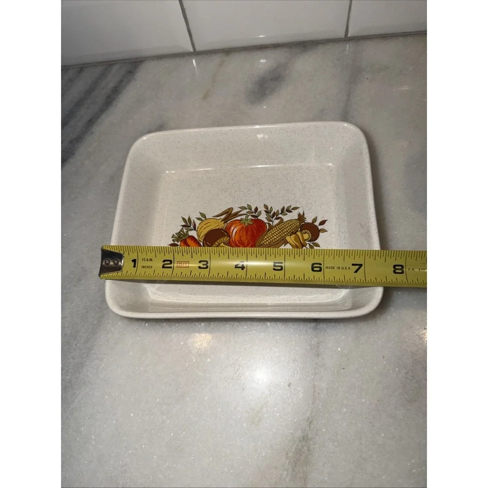 Vtg Stoneware Casserole Dish Lid  Made In Japan‎ Vegetable Harvest Ovenproof